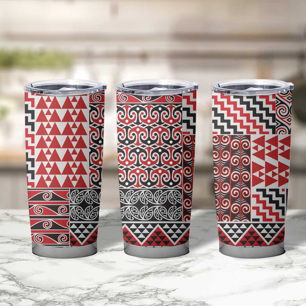 Aotearoa Kowhaiwhai Taniko Patchwork Motifs Tumbler Cup