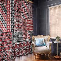 Aotearoa Kowhaiwhai Taniko Patchwork Motifs Window Curtain