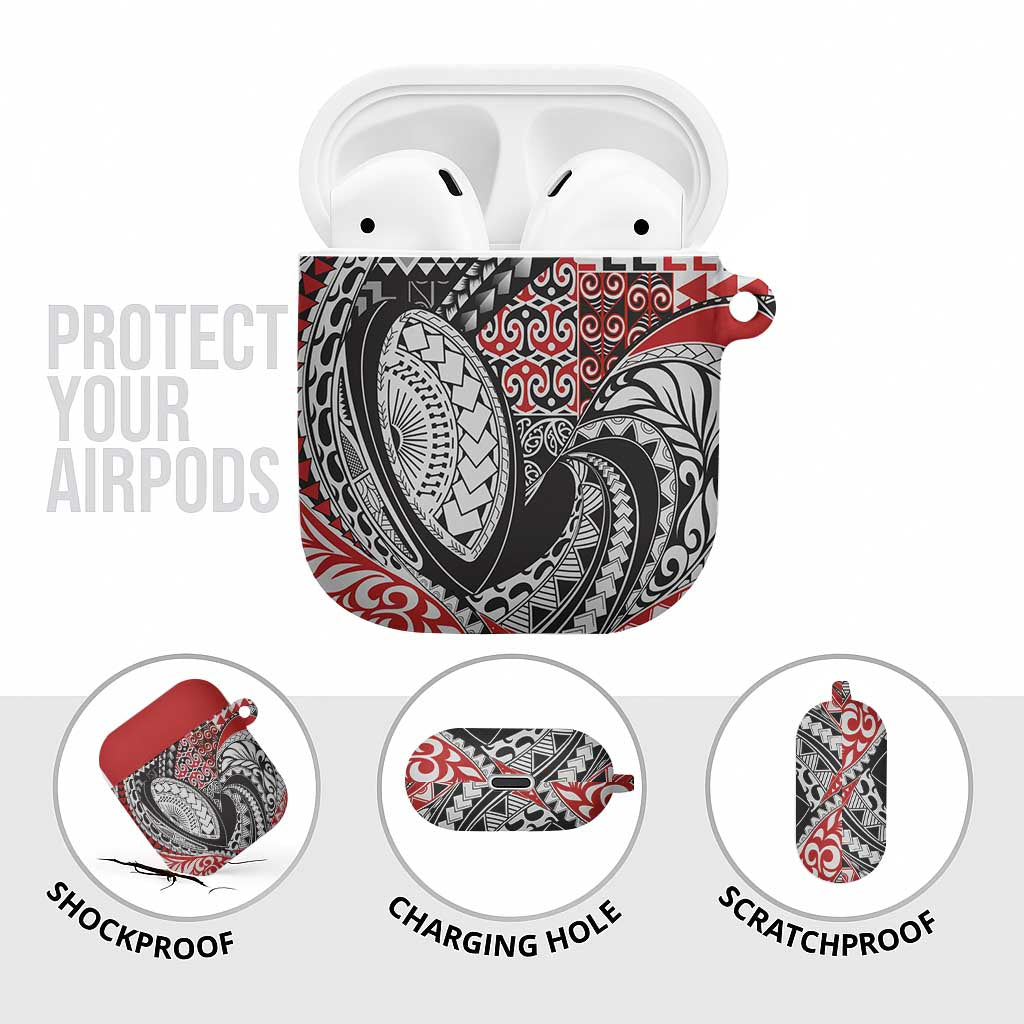 Aotearoa Maori Rugby Tribal Tattoo AirPods Case Kowhaiwhai Taniko Patchwork Motifs - Polynesian Pride