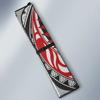 Aotearoa Maori Rugby Tribal Tattoo Auto Sun Shade Kowhaiwhai Taniko Patchwork Motifs - Polynesian Pride