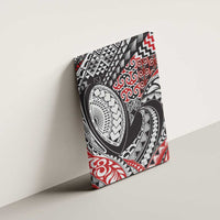 Aotearoa Maori Rugby Tribal Tattoo Canvas Wall Art Kowhaiwhai Taniko Patchwork Motifs