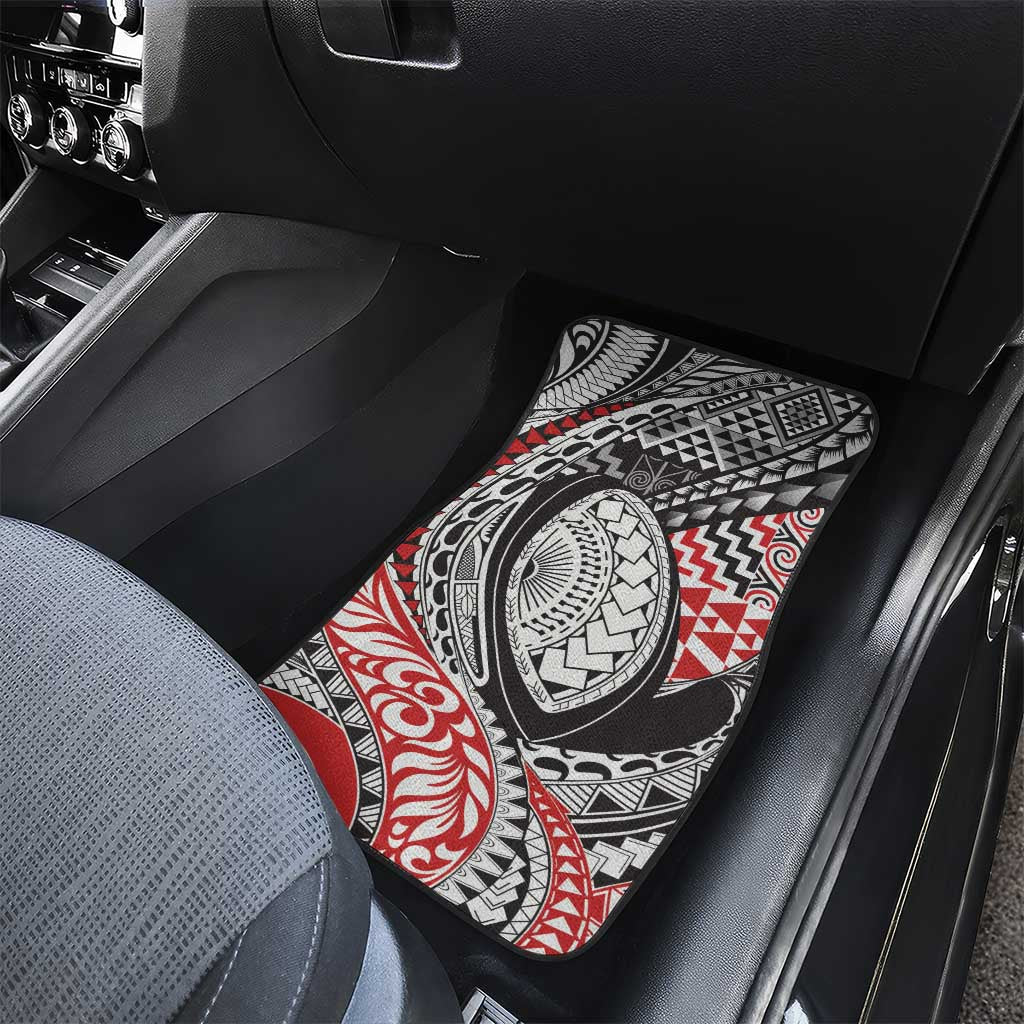 Aotearoa Maori Rugby Tribal Tattoo Car Mats Kowhaiwhai Taniko Patchwork Motifs