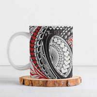 Aotearoa Maori Rugby Tribal Tattoo Ceramic Mug Kowhaiwhai Taniko Patchwork Motifs - Polynesian Pride