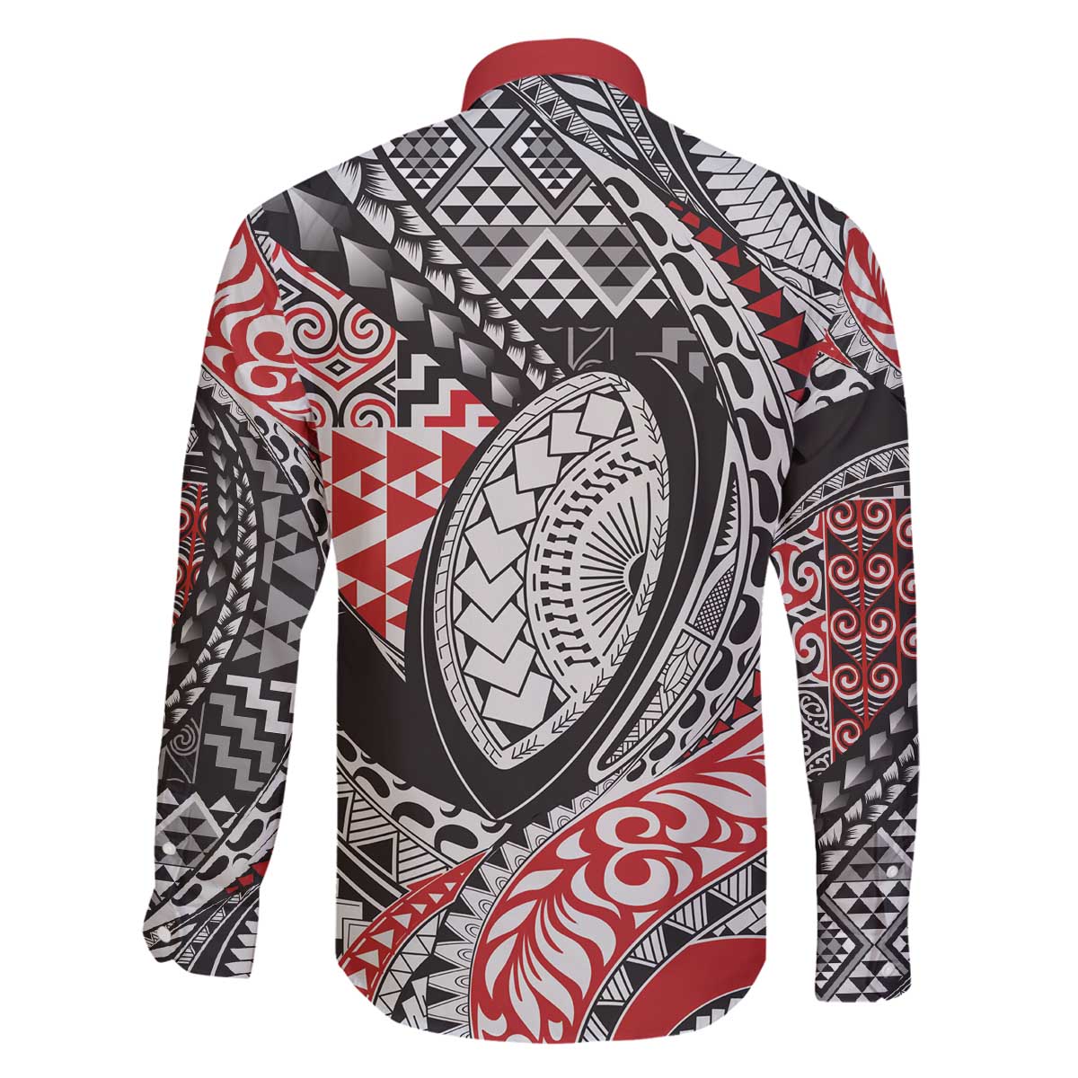 Aotearoa Maori Rugby Tribal Tattoo Family Matching Off The Shoulder Long Sleeve Dress and Hawaiian Shirt Kowhaiwhai Taniko Patchwork Motifs