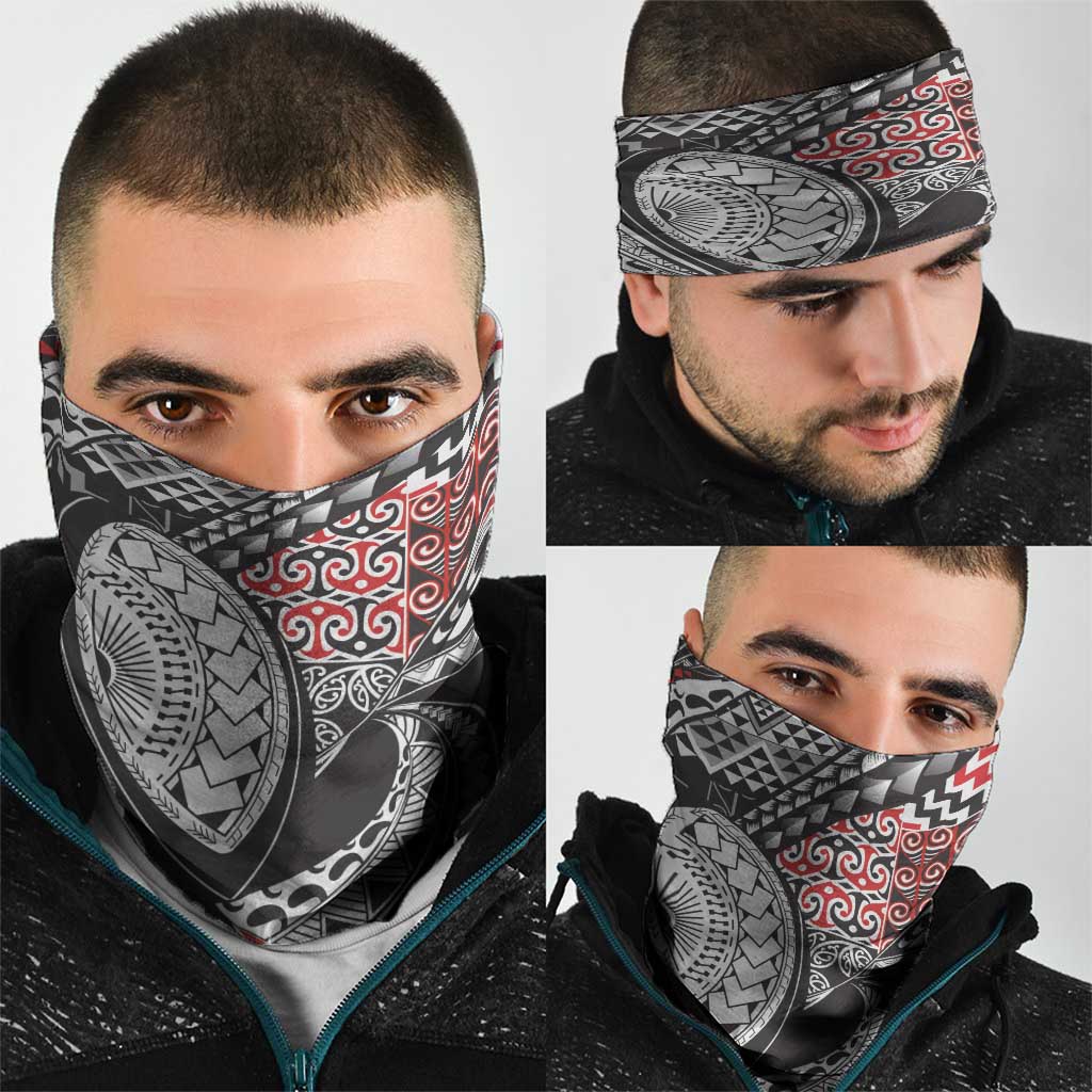 Aotearoa Maori Rugby Tribal Tattoo Neck Gaiter Kowhaiwhai Taniko Patchwork Motifs - Polynesian Pride