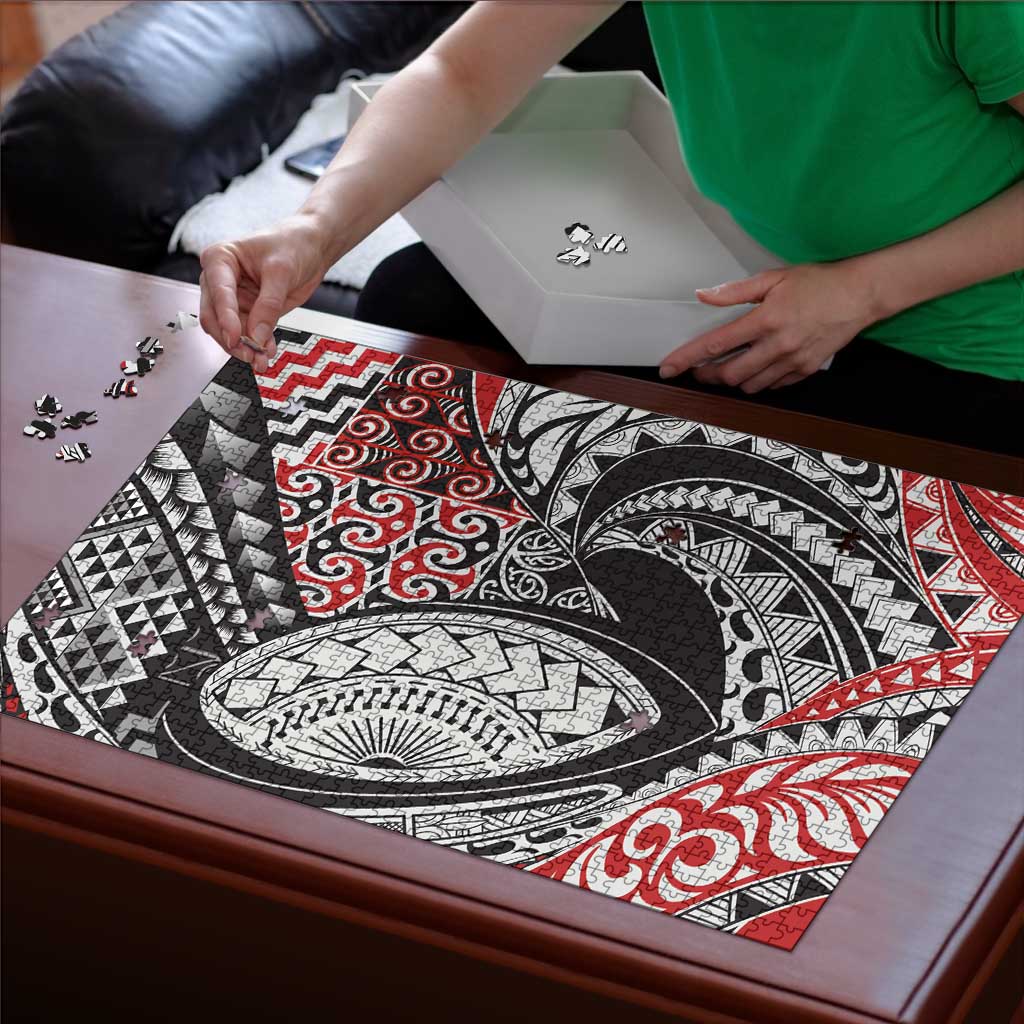 Aotearoa Maori Rugby Tribal Tattoo Puzzle Kowhaiwhai Taniko Patchwork Motifs - Polynesian Pride