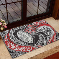 Aotearoa Maori Rugby Tribal Tattoo Rubber Doormat Kowhaiwhai Taniko Patchwork Motifs
