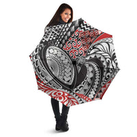 Aotearoa Maori Rugby Tribal Tattoo Umbrella Kowhaiwhai Taniko Patchwork Motifs - Polynesian Pride