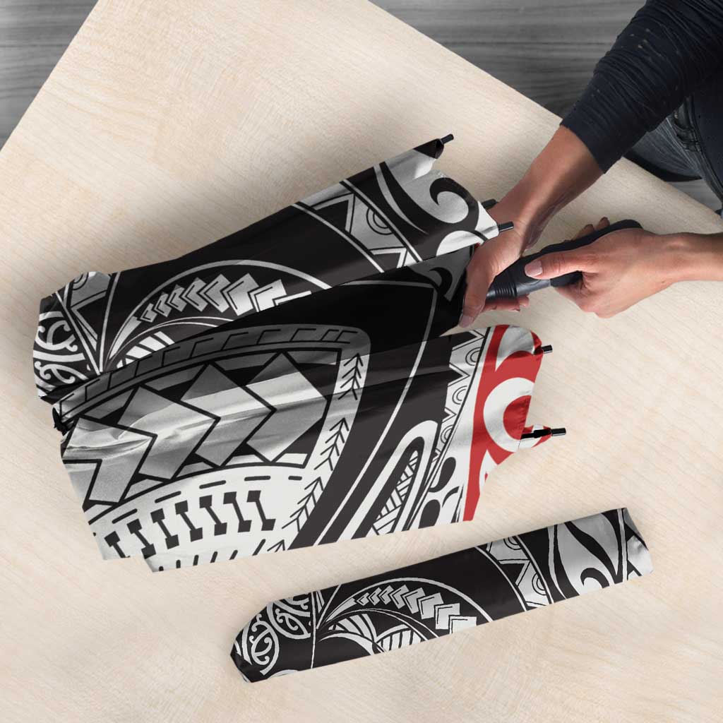 Aotearoa Maori Rugby Tribal Tattoo Umbrella Kowhaiwhai Taniko Patchwork Motifs - Polynesian Pride