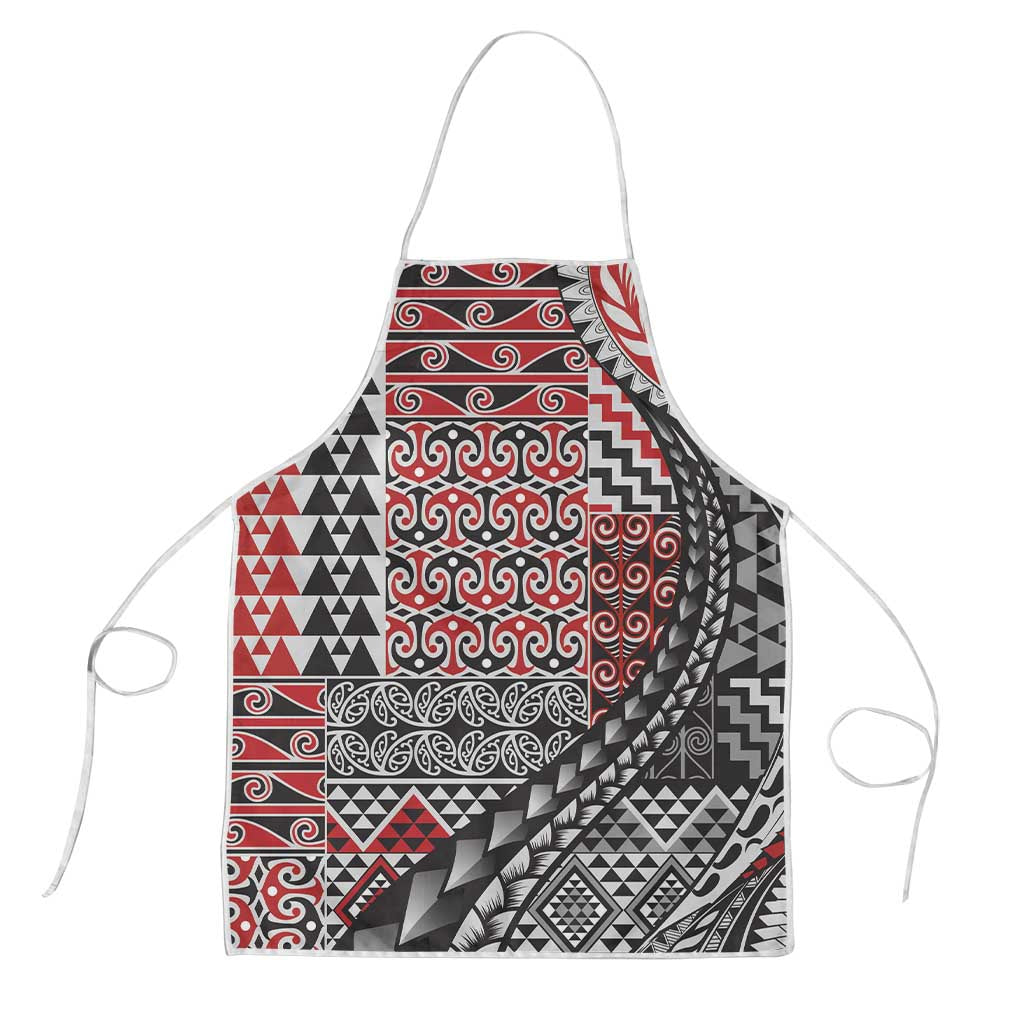 Aotearoa Maori Tribal Tattoo Apron Kowhaiwhai Taniko Patchwork Motifs - Polynesian Pride