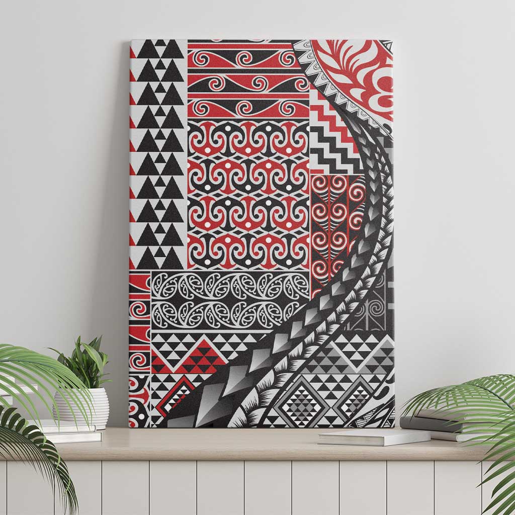 Aotearoa Maori Tribal Tattoo Canvas Wall Art Kowhaiwhai Taniko Patchwork Motifs