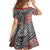 Aotearoa Maori Tribal Tattoo Family Matching Off The Shoulder Long Sleeve Dress and Hawaiian Shirt Kowhaiwhai Taniko Patchwork Motifs
