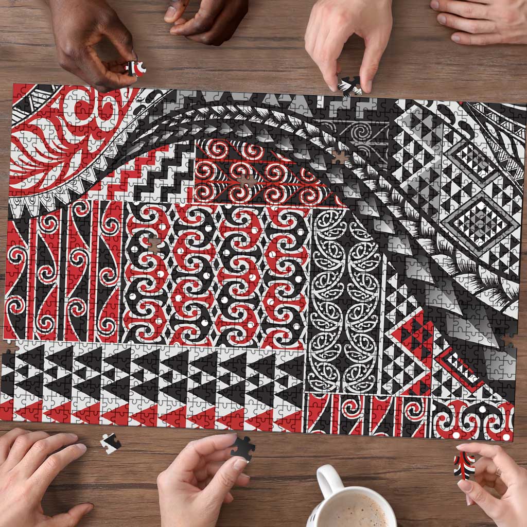 Aotearoa Maori Tribal Tattoo Puzzle Kowhaiwhai Taniko Patchwork Motifs - Polynesian Pride