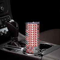 Aotearoa Maori Tribal Tattoo Skinny Tumbler Kowhaiwhai Taniko Patchwork Motifs
