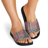 Aotearoa Maori Tribal Tattoo Slide Sandals Kowhaiwhai Taniko Patchwork Motifs - Polynesian Pride
