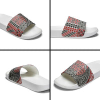 Aotearoa Maori Tribal Tattoo Slide Sandals Kowhaiwhai Taniko Patchwork Motifs - Polynesian Pride