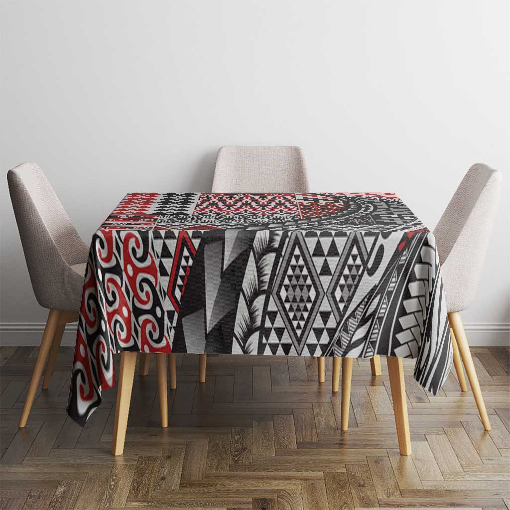 Aotearoa Maori Tribal Tattoo Tablecloth Kowhaiwhai Taniko Patchwork Motifs