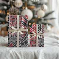 Aotearoa Maori Tribal Tattoo Wrapping Paper Kowhaiwhai Taniko Patchwork Motifs - Polynesian Pride