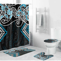Blue Aotearoa Tukutuku Manawa Tapu Bathroom Set Ta Moko Toi Maori - Polynesian Pride