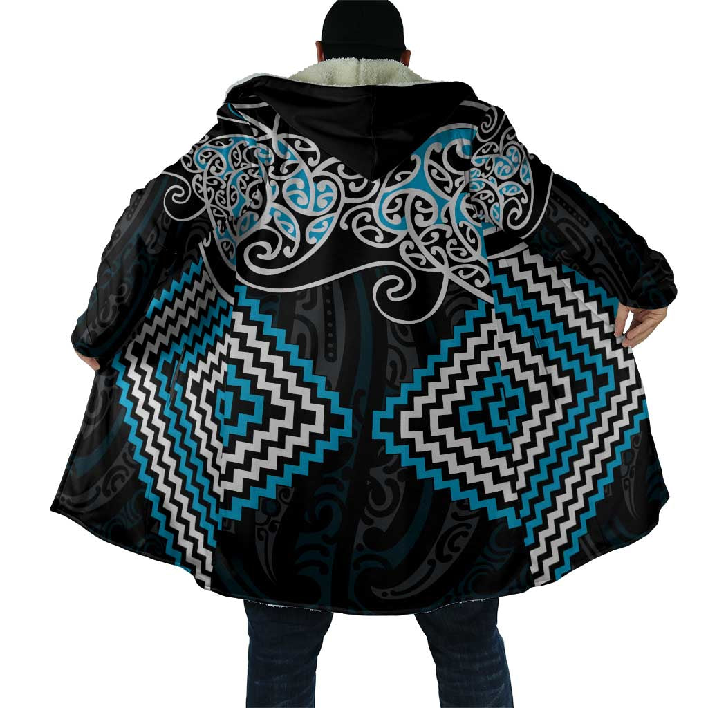 Blue Aotearoa Tukutuku Manawa Tapu Cloak Ta Moko Toi Maori - Polynesian Pride