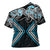 Blue Aotearoa Tukutuku Manawa Tapu Cross Shoulder Shirt Ta Moko Toi Maori - Polynesian Pride