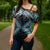 Blue Aotearoa Tukutuku Manawa Tapu Cross Shoulder Shirt Ta Moko Toi Maori - Polynesian Pride