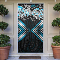 Blue Aotearoa Tukutuku Manawa Tapu Door Cover Ta Moko Toi Maori - Polynesian Pride