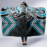 Blue Aotearoa Tukutuku Manawa Tapu Hooded Blanket Ta Moko Toi Maori