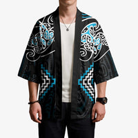 Blue Aotearoa Tukutuku Manawa Tapu Kimono Ta Moko Toi Maori - Polynesian Pride