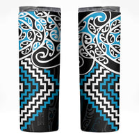 Blue Aotearoa Tukutuku Manawa Tapu Skinny Tumbler Ta Moko Toi Maori