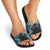 Blue Aotearoa Tukutuku Manawa Tapu Slide Sandals Ta Moko Toi Maori - Polynesian Pride
