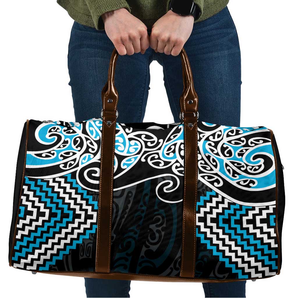 Blue Aotearoa Tukutuku Manawa Tapu Travel Bag Ta Moko Toi Maori - Polynesian Pride