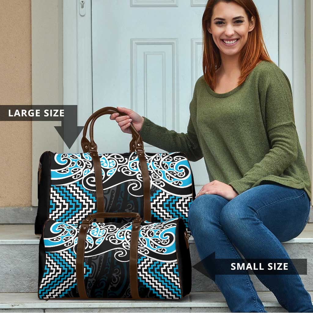 Blue Aotearoa Tukutuku Manawa Tapu Travel Bag Ta Moko Toi Maori - Polynesian Pride