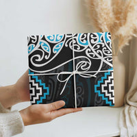 Blue Aotearoa Tukutuku Manawa Tapu Wrapping Paper Ta Moko Toi Maori - Polynesian Pride