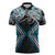 Blue Aotearoa Tukutuku Manawa Tapu Zipper Polo Shirt Ta Moko Toi Maori - Polynesian Pride