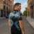 Blue Aotearoa Tukutuku Manawa Tapu Zipper Polo Shirt Ta Moko Toi Maori - Polynesian Pride