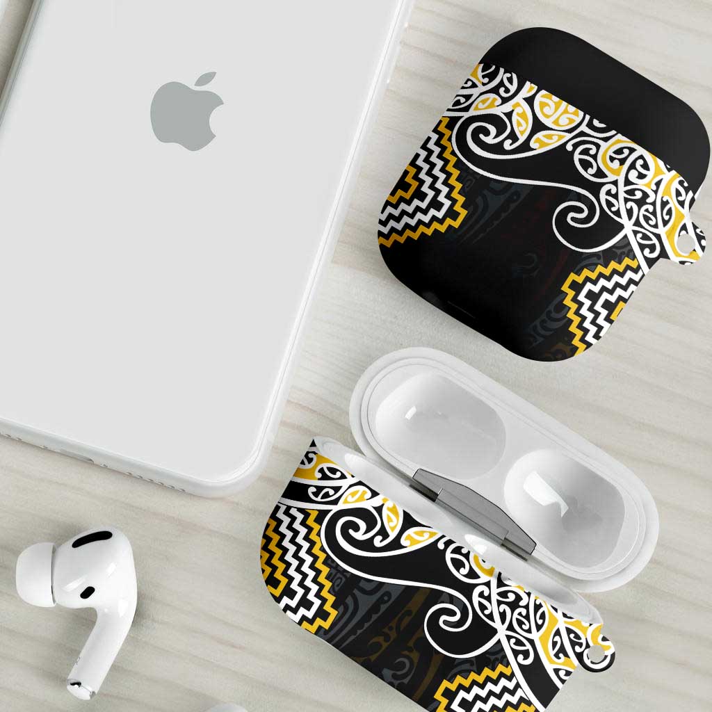 Gold Aotearoa Tukutuku Manawa Tapu AirPods Case Ta Moko Toi Maori - Polynesian Pride