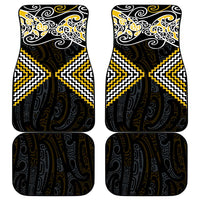 Gold Aotearoa Tukutuku Manawa Tapu Car Mats Ta Moko Toi Maori