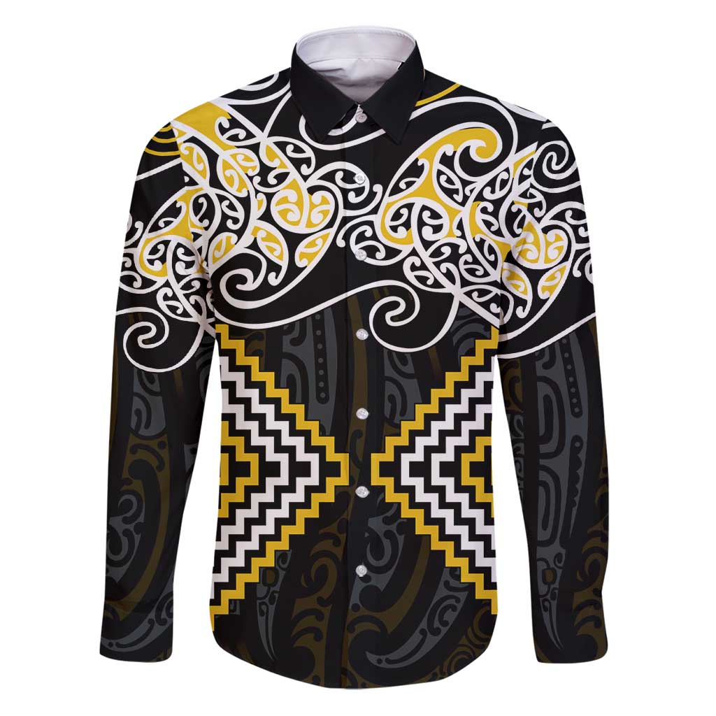 Gold Aotearoa Tukutuku Manawa Tapu Family Matching Puletasi and Hawaiian Shirt Ta Moko Toi Maori