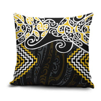 Gold Aotearoa Tukutuku Manawa Tapu Pillow Cover Ta Moko Toi Maori - Polynesian Pride