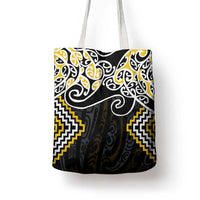 Gold Aotearoa Tukutuku Manawa Tapu Tote Bag Ta Moko Toi Maori - Polynesian Pride
