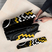 Gold Aotearoa Tukutuku Manawa Tapu Umbrella Ta Moko Toi Maori - Polynesian Pride