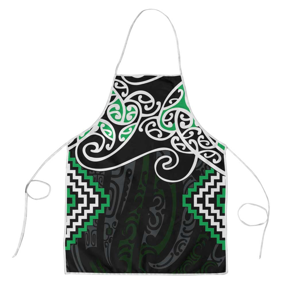 Green Aotearoa Tukutuku Manawa Tapu Apron Ta Moko Toi Maori - Polynesian Pride