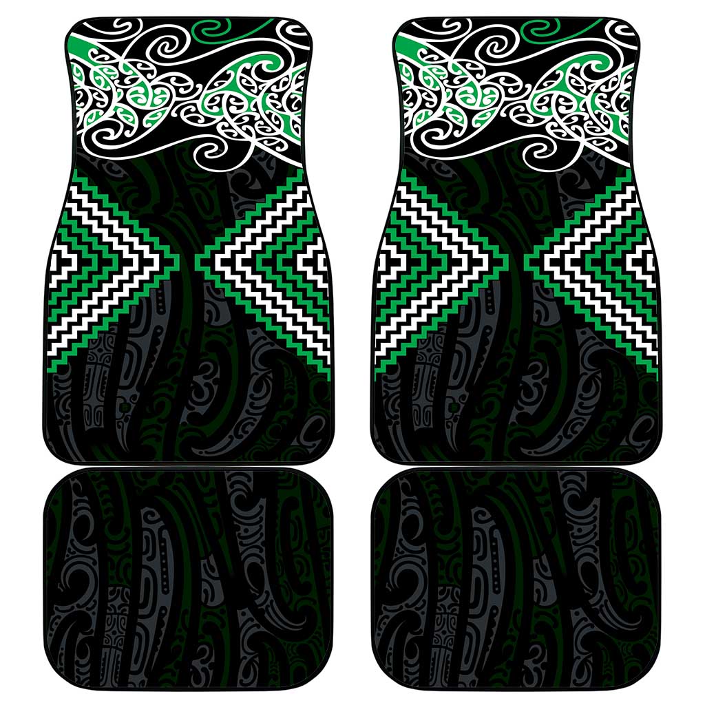 Green Aotearoa Tukutuku Manawa Tapu Car Mats Ta Moko Toi Maori