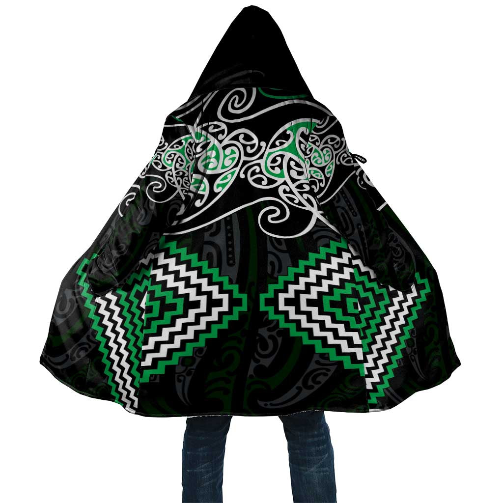 Green Aotearoa Tukutuku Manawa Tapu Cloak Ta Moko Toi Maori - Polynesian Pride
