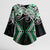 Green Aotearoa Tukutuku Manawa Tapu Kimono Sleeve Blouse Ta Moko Toi Maori - Polynesian Pride