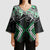 Green Aotearoa Tukutuku Manawa Tapu Kimono Sleeve Blouse Ta Moko Toi Maori - Polynesian Pride
