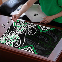 Green Aotearoa Tukutuku Manawa Tapu Puzzle Ta Moko Toi Maori - Polynesian Pride