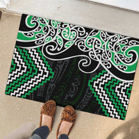 Green Aotearoa Tukutuku Manawa Tapu Rubber Doormat Ta Moko Toi Maori