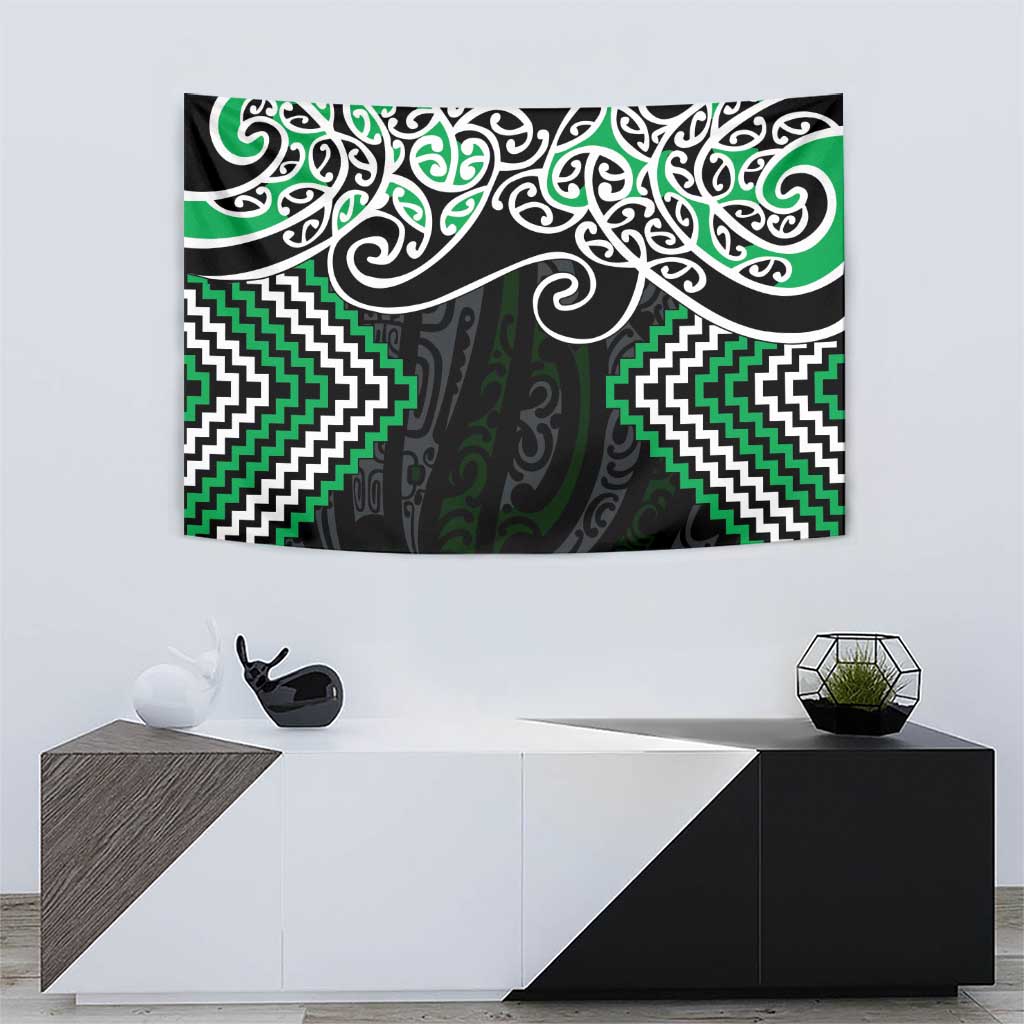 Green Aotearoa Tukutuku Manawa Tapu Tapestry Ta Moko Toi Maori